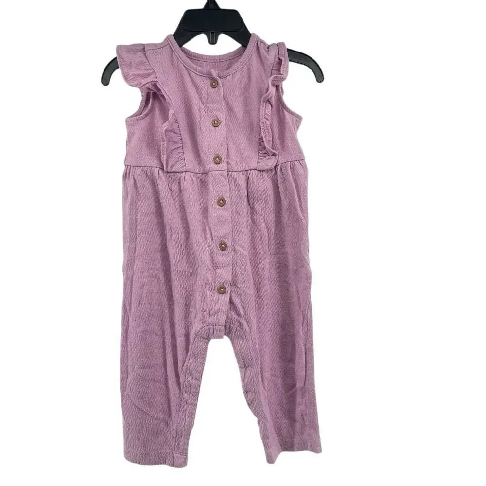 Baby Girl Lavender Gauze Ruffle Romper Jumpsuit 12M Carter’s One Piece